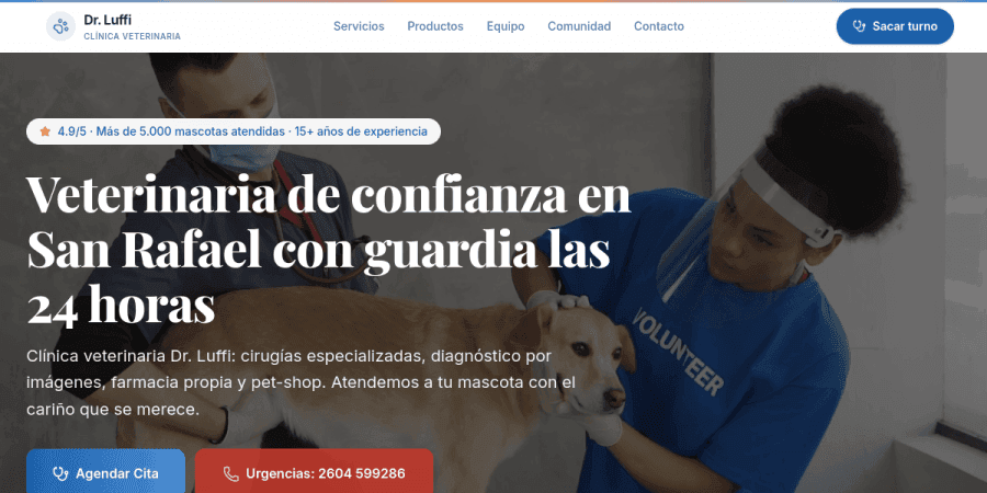 Captura del proyecto Vet Shop